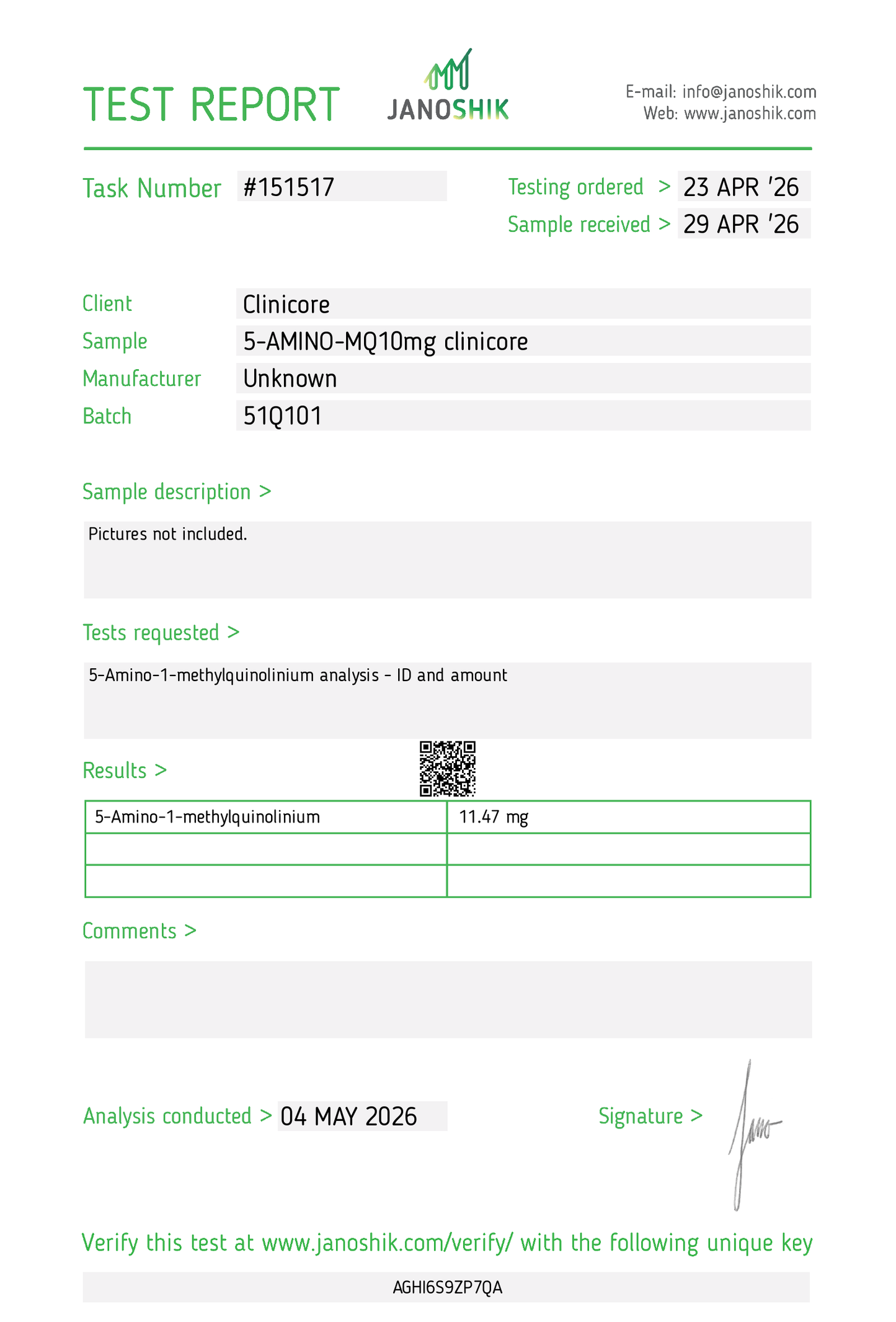 5-Amino-1MQ 10mg – Research Vial