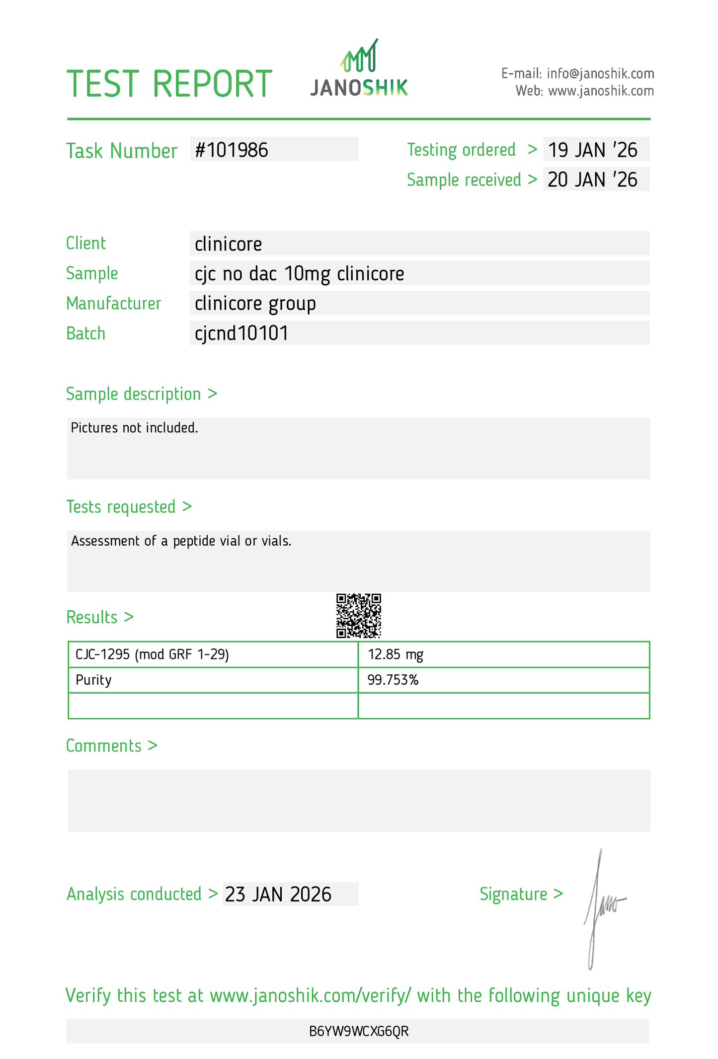 CJC-1295 (Without DAC) 10mg – Research Vial