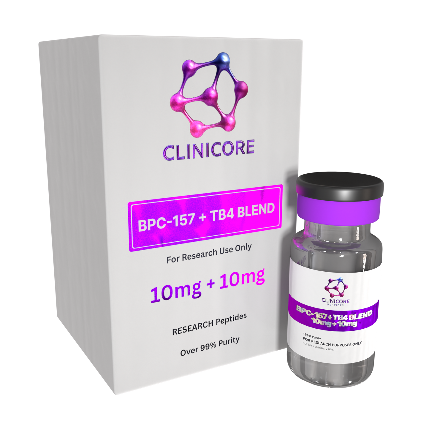 BPC-157 / TB4 10mg + 10mg – Research Peptide Complex | CLINICORE Peptides
