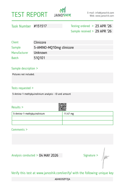 5-Amino-1MQ 10mg – Research Vial
