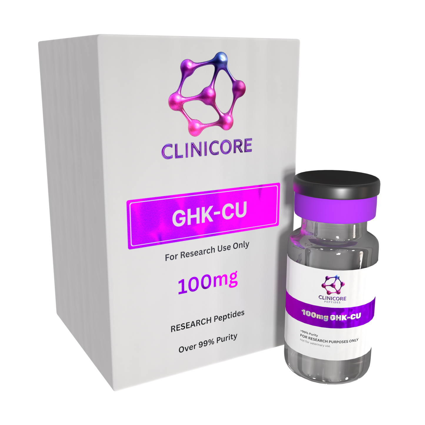 GHK-Cu 100mg – Research Peptide Vial | CLINICORE Peptides
