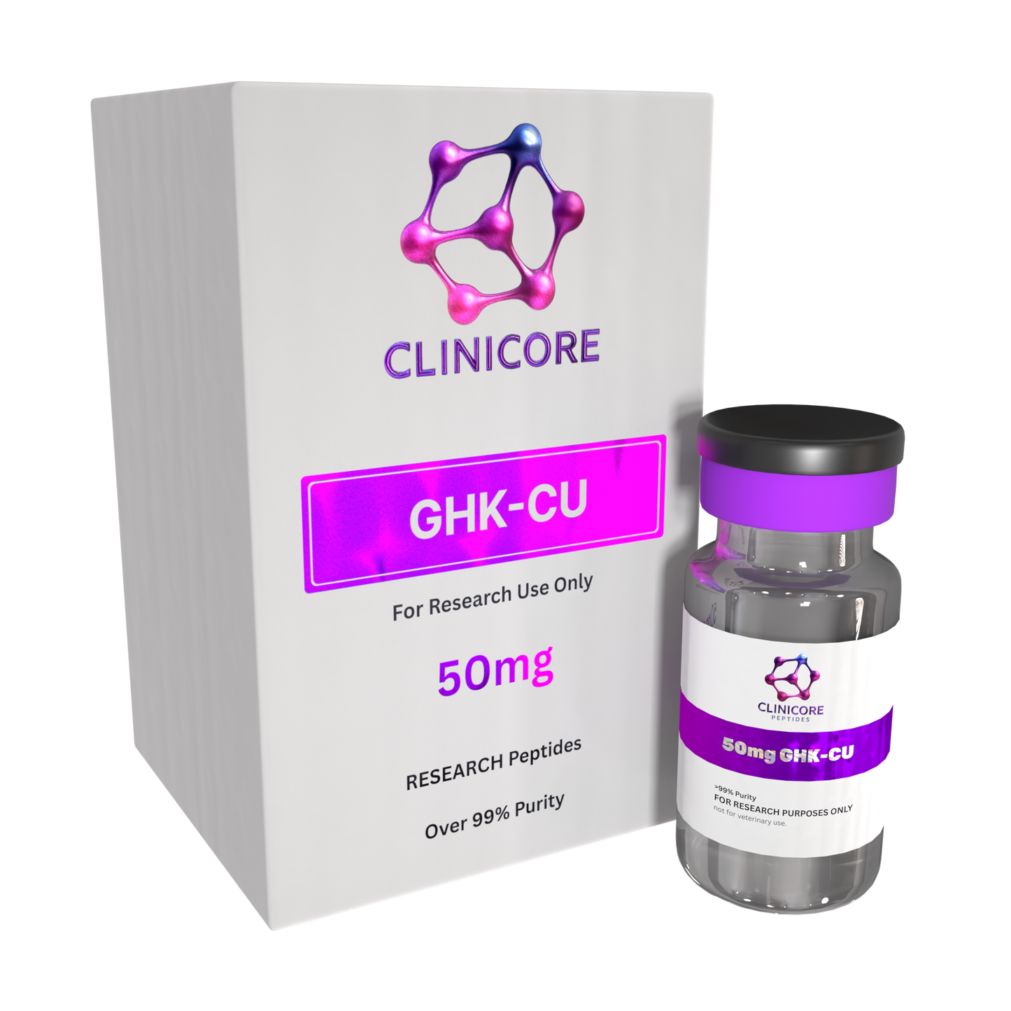 GHK-Cu 50mg – Research Peptide Vial | CLINICORE Peptides