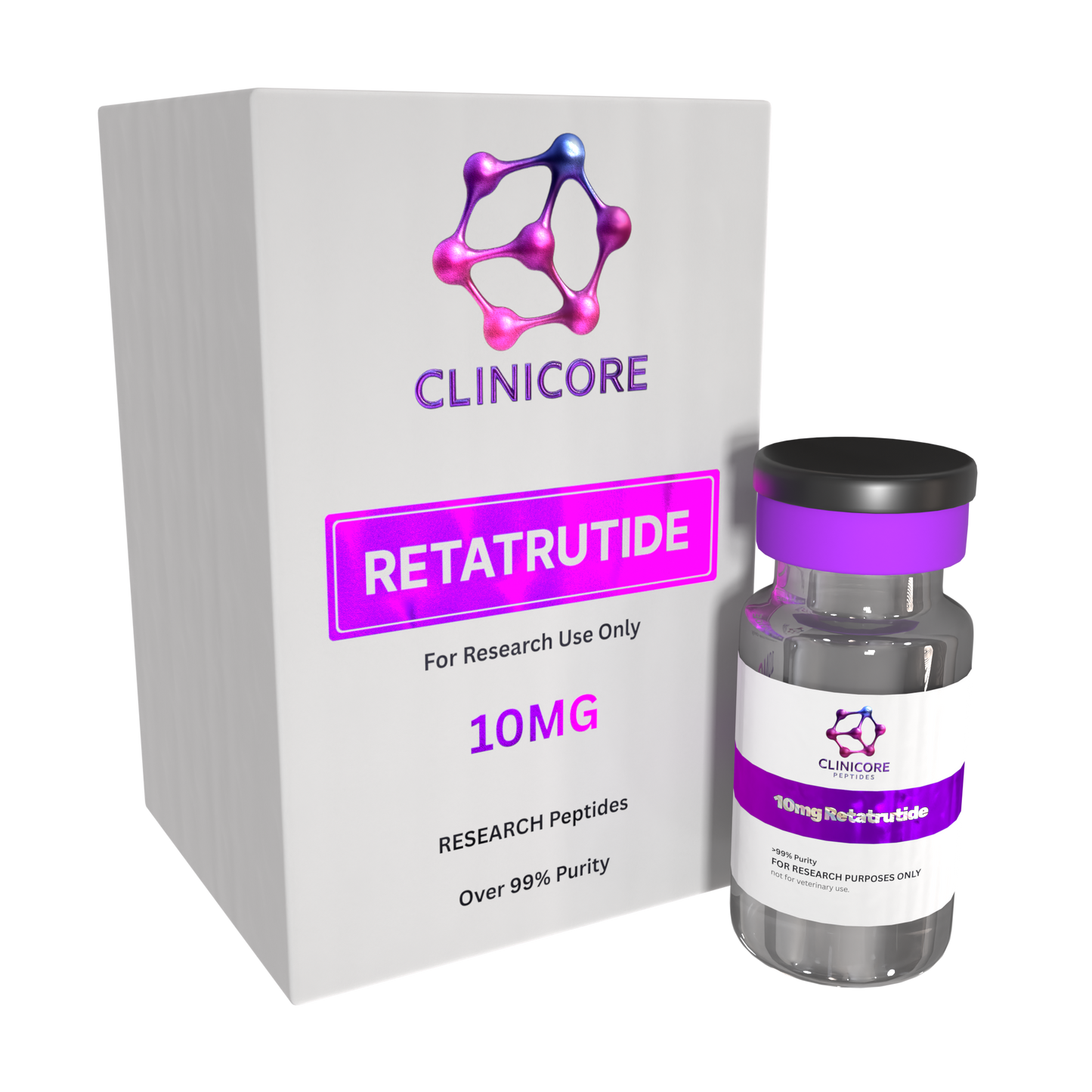 RETATRUTIDE 10mg – Research Peptide Vial | CLINICORE Peptides