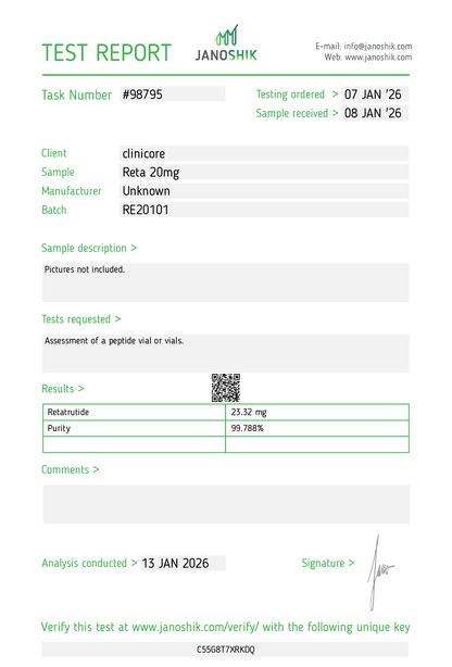 RETATRUTIDE 20mg – Research Vial