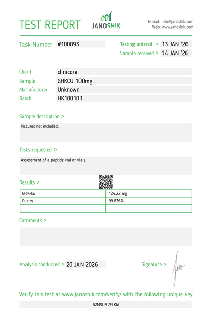 GHK-Cu 100mg – Research Vial